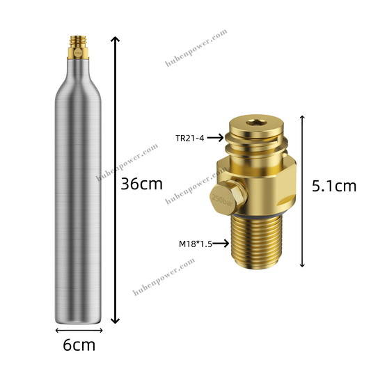 0.6L Soda pin Valve Cylinder CO2 Stream sparkling water makers for Soda Makers