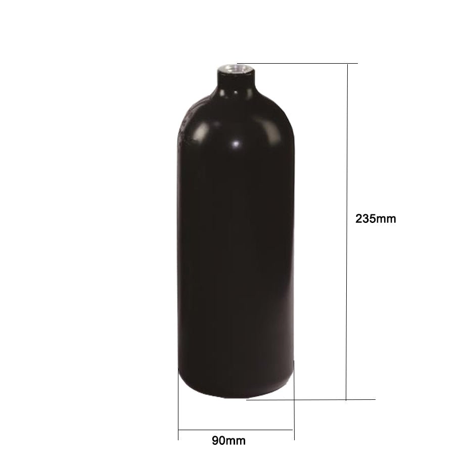 Customizable 48CI 3000PSI Paintball HPA Air Tank ALUMINUM COMPRESSED 0.8L AIR TANK - BLACK - HubenPower